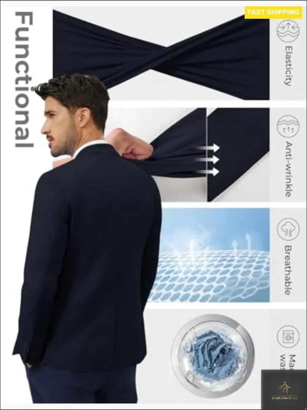 Lightweight Sport Coat Casual Blazer One Button Breathable Regular Fit